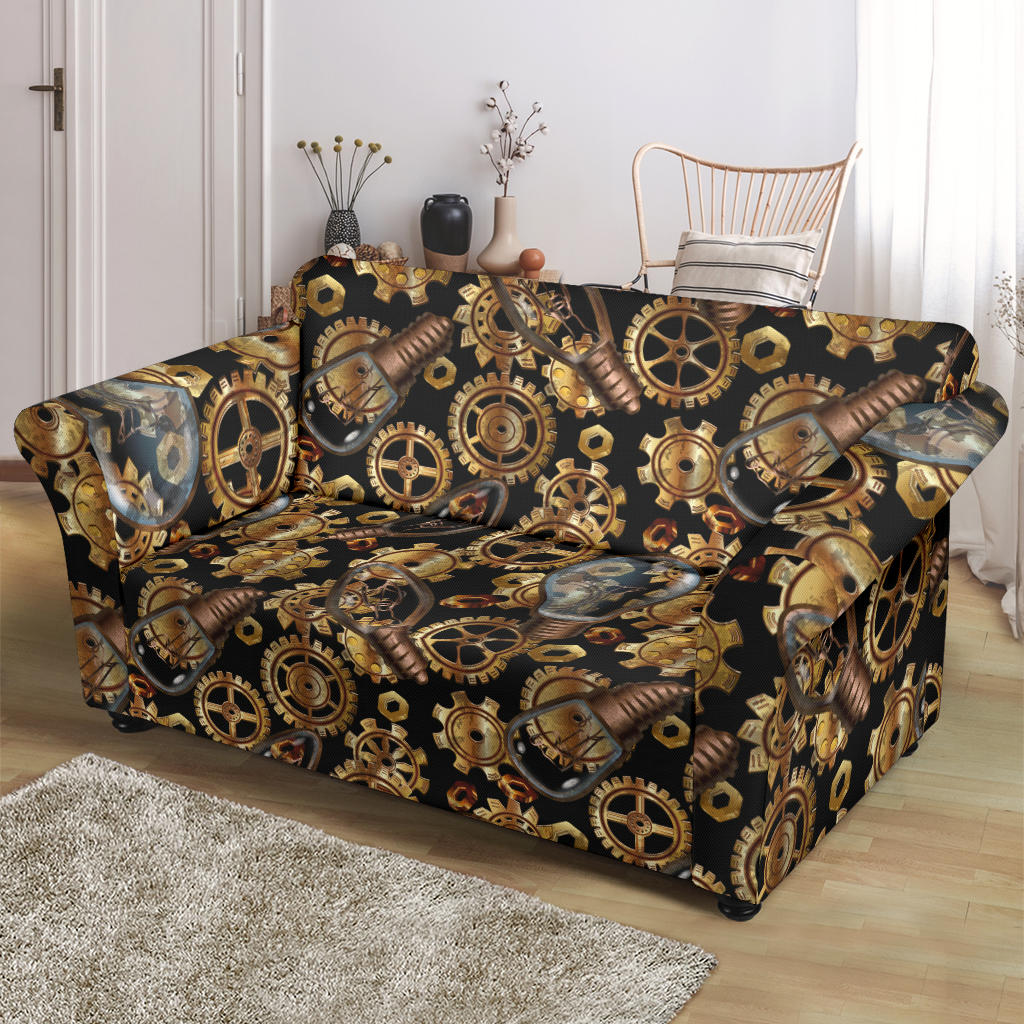 Steampunk Lightbulb Print Design LKS304 Loveseat Couch Slipcover