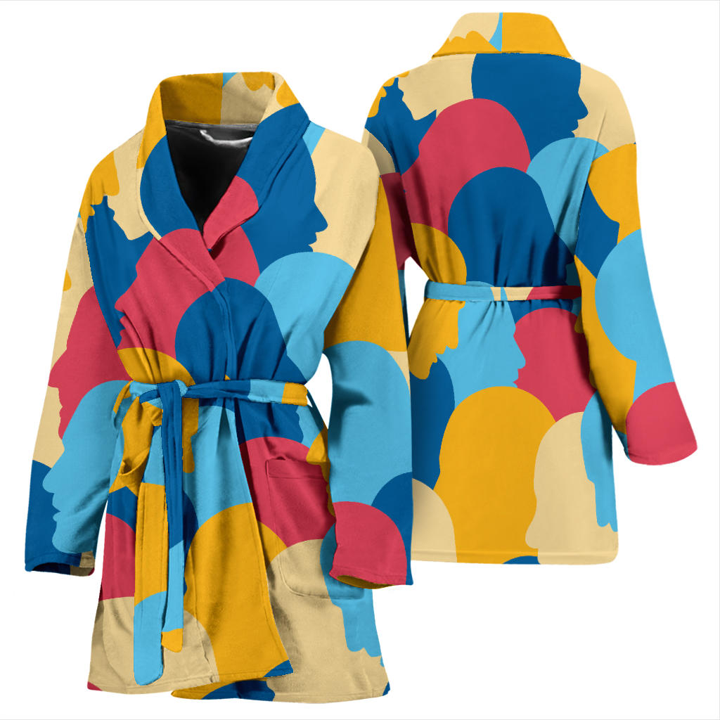Psychology Pattern Print Design A02 Women Bathrobe