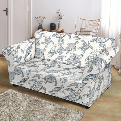 Sea Turtle Print Design LKS304 Loveseat Couch Slipcover