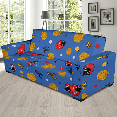 Ladybug Pattern Print Design 05 Sofa Slipcover