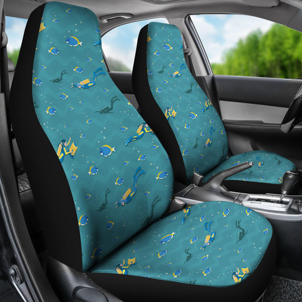 Scuba Driving Pattern Print Design LKS306 Car Seat Covers