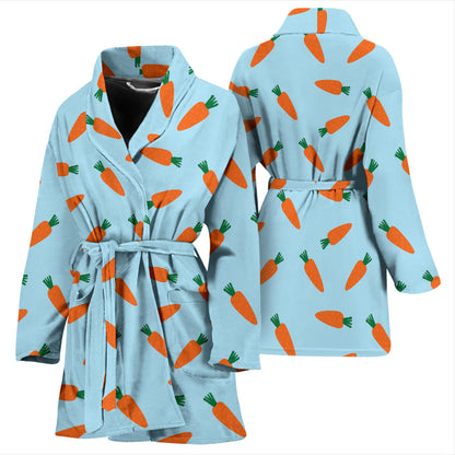 Carrot Pattern Print Design 03 Women Bathrobe