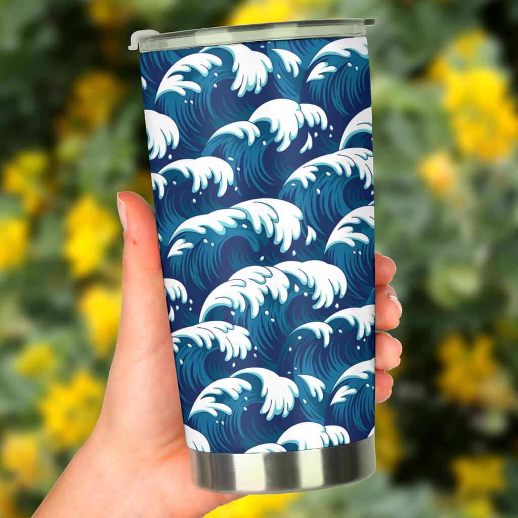 Ocean Wave Pattern Print Tumbler