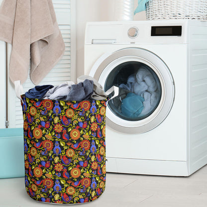 Steampunk Bird Design Themed Print Laundry Basket