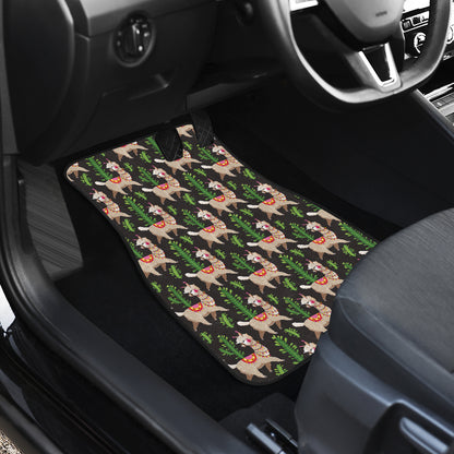 Alpaca Cactus Design Themed Print Car Floor Mats Front Back