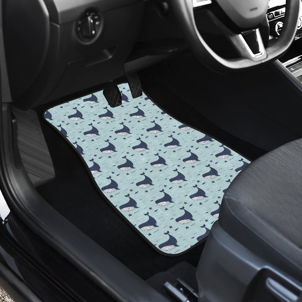 Whale Cute Design Themed Print Car Floor Mats Front Back