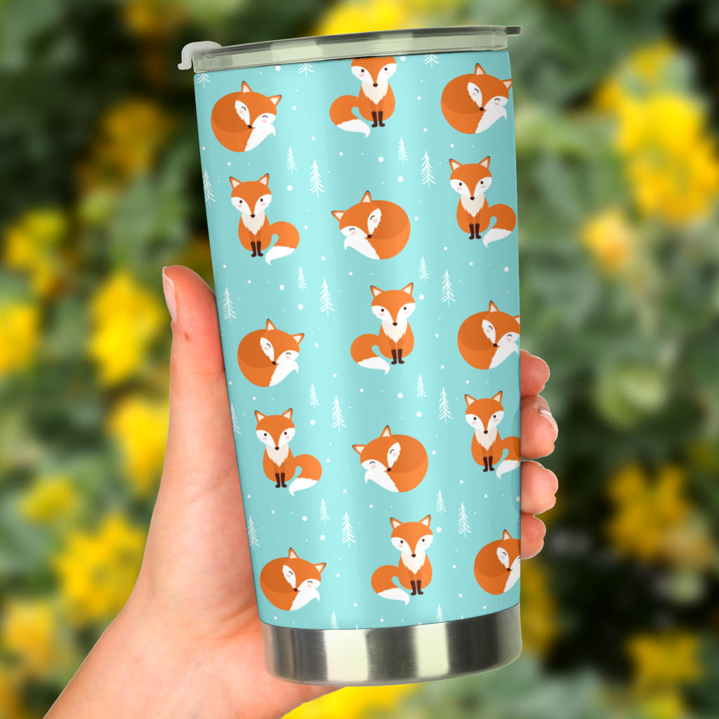 Fox Design Snow Print Pattern Tumbler
