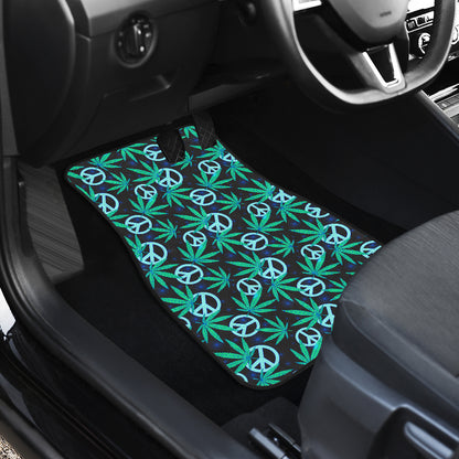 Peace Sign Themed Design Print Car Floor Mats Front Back