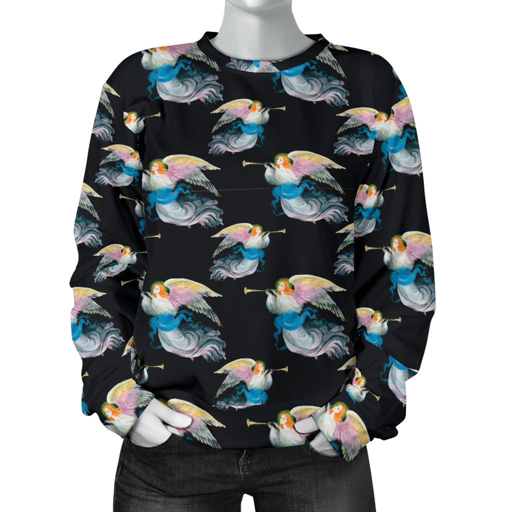 Angel with Wings Beautiful Design Print Women Long Sleeve Sweatshirt