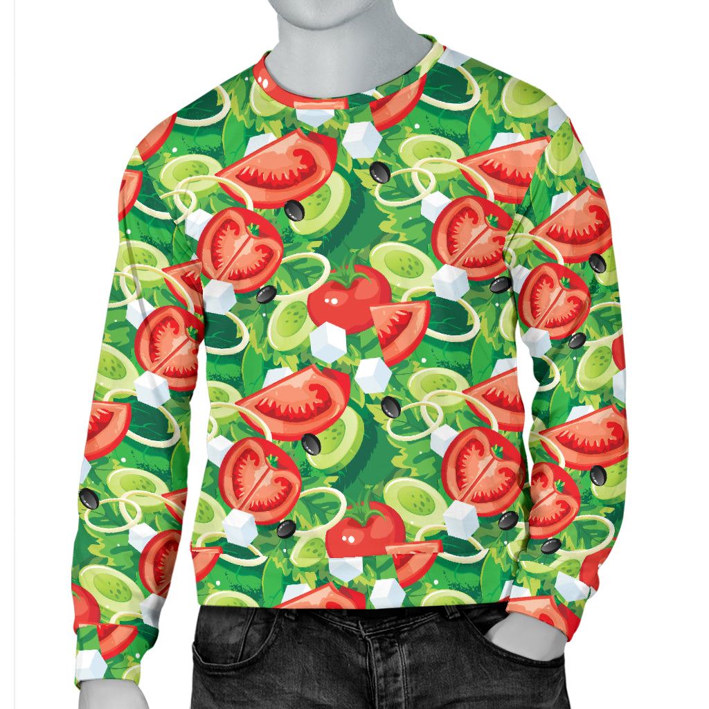 Vegan Salad Themed Design Print Men Long Sleeve Sweatshirt