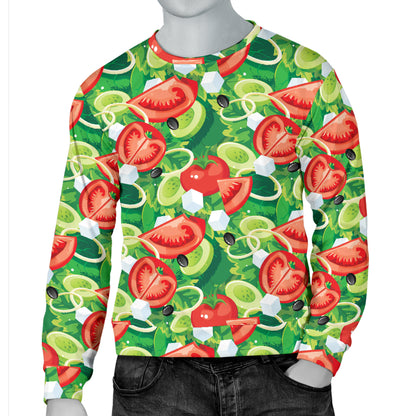 Vegan Salad Themed Design Print Men Long Sleeve Sweatshirt