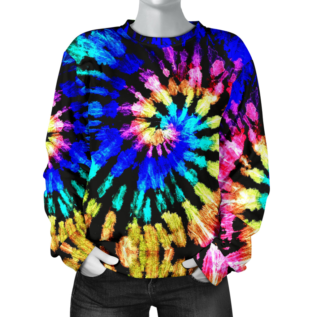 Tie Dye Rainbow Design Print Women Long Sleeve Sweatshirt