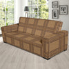 Houndstooth Brown Pattern Print Design 04 Sofa Slipcover