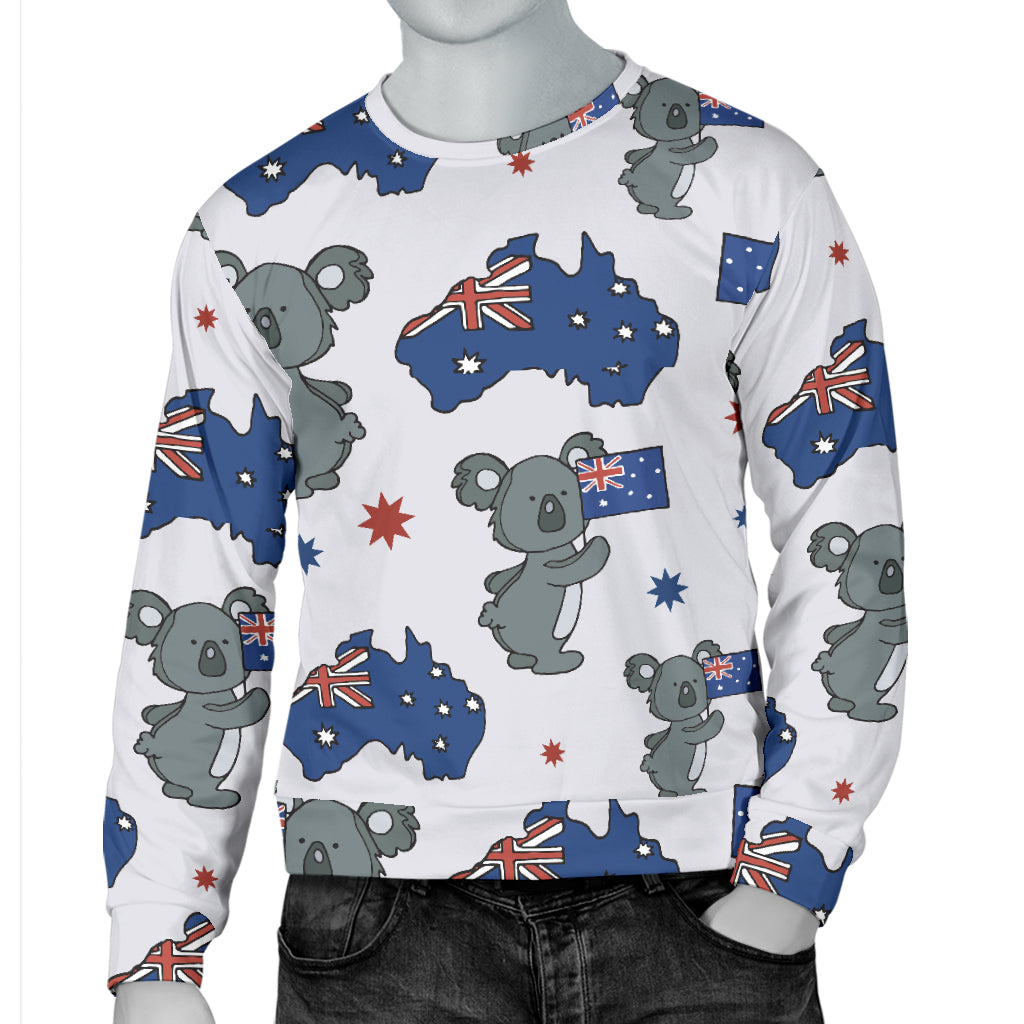 Koala Australia Day Themed Design Men Long Sleeve Sweatshirt