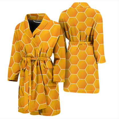 Honey Bee Honeycomb Print Design LKS3011 Men Bathrobe