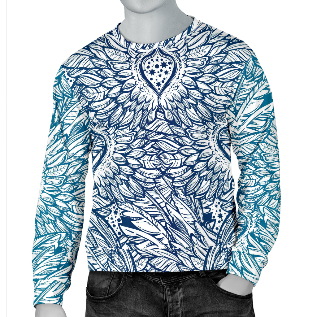 Angel Wings Boho Design Themed Print Men Long Sleeve Sweatshirt