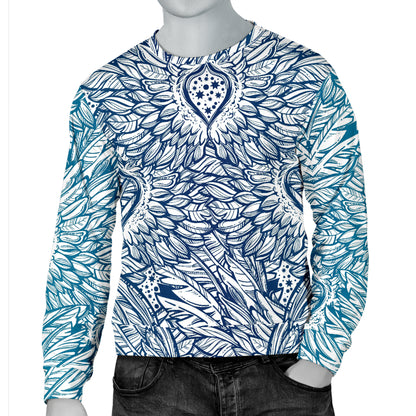 Angel Wings Boho Design Themed Print Men Long Sleeve Sweatshirt
