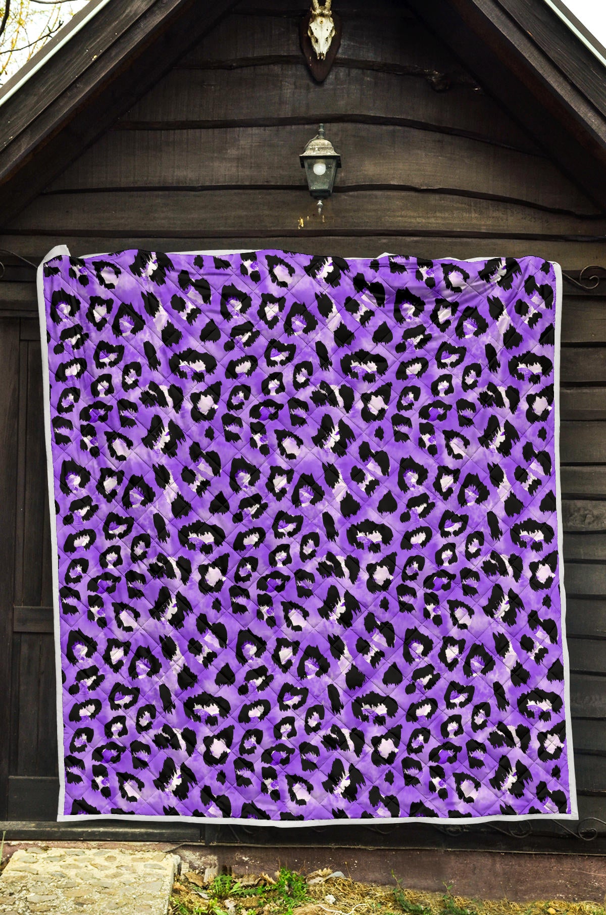 Leopard Purple Skin Print Quilt Bedspread