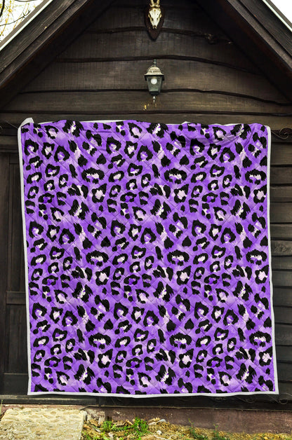 Leopard Purple Skin Print Quilt Bedspread