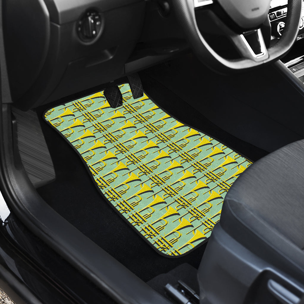 Trumpet Vintage Design Print Car Floor Mats Front Back