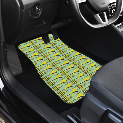 Trumpet Vintage Design Print Car Floor Mats Front Back
