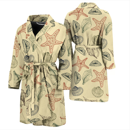 Seashell Print Design LKS305 Men Bathrobe
