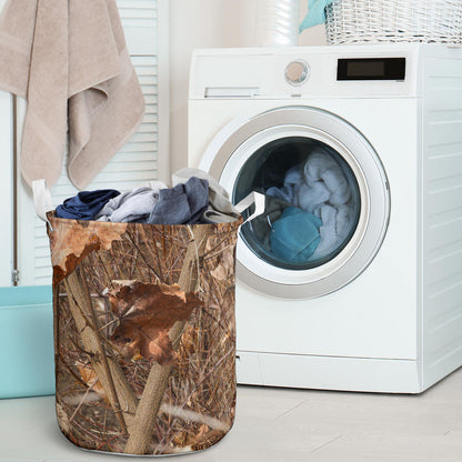 Camo Realistic Tree Forest Autumn Print Laundry Basket