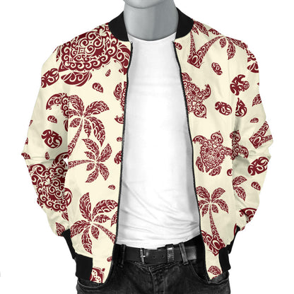 Polynesian Tattoo Turtle Themed Men Bomber Jacket