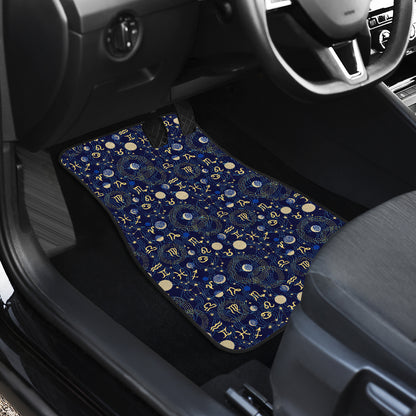 ZodiacThemed Design Print Car Floor Mats Front Back