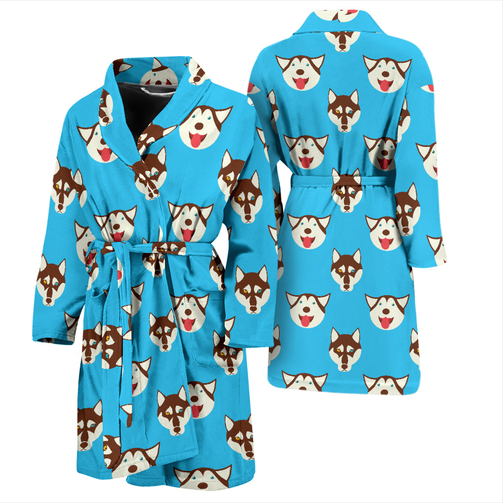 Siberian Huskies Print Design LKS306 Men Bathrobe