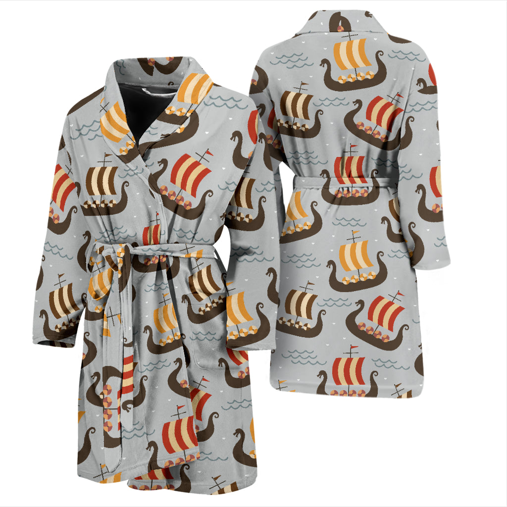 Vikings Print Design LKS308 Men Bathrobe