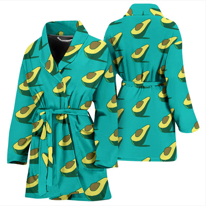 Avocado Pattern Print Design 03 Women Bathrobe