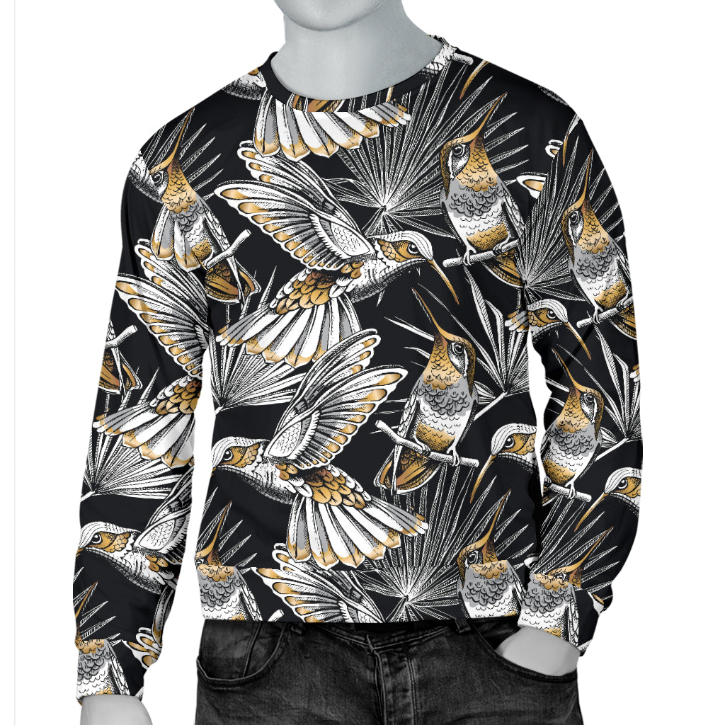 Hummingbird Gold Design Themed Print Men Long Sleeve Sweatshirt