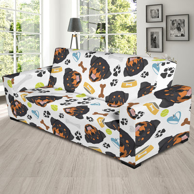 Rottweiler Pattern Print Design A04 Sofa Slipcover