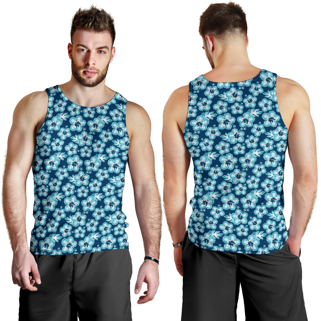 Hibiscus Flower Hawaiian Themed Men Tank Top