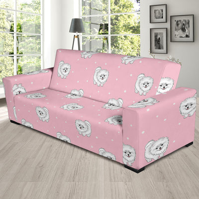 Pomeranians Pattern Print Design A02 Sofa Slipcover