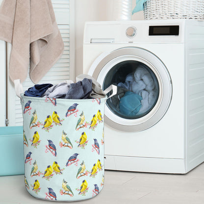 Bird Sweet Themed Print Pattern Laundry Basket