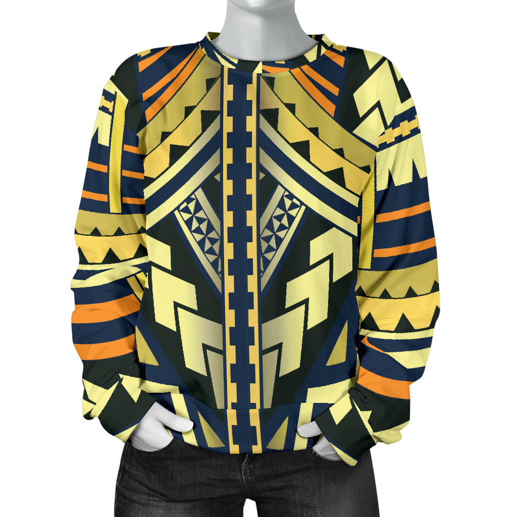 Polynesian Tattoo Print Women Long Sleeve Sweatshirt