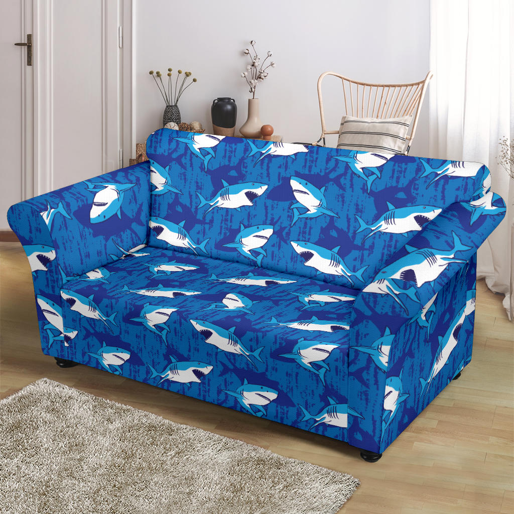 Shark Print Design LKS308 Loveseat Couch Slipcover