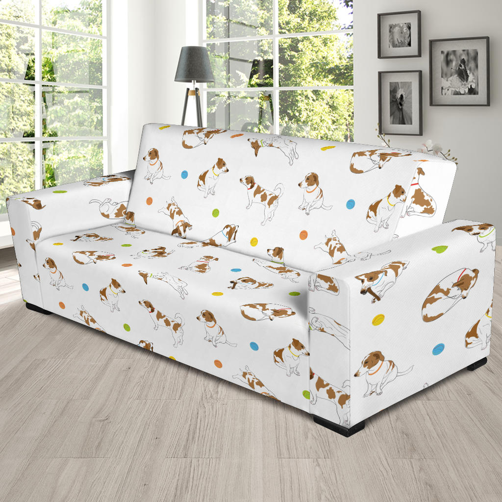 Russell Terriers With Balls Print Design LKS307 Sofa Slipcover