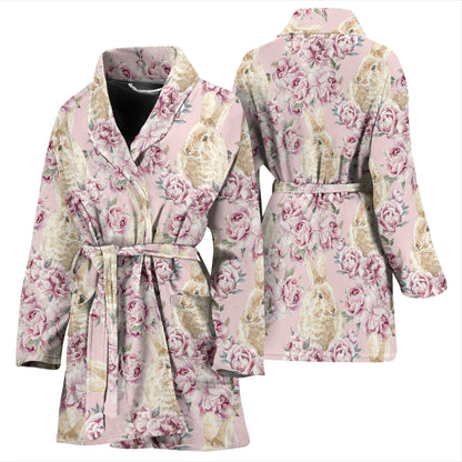 Rabbit Print Design LKS403 Women Bathrobe