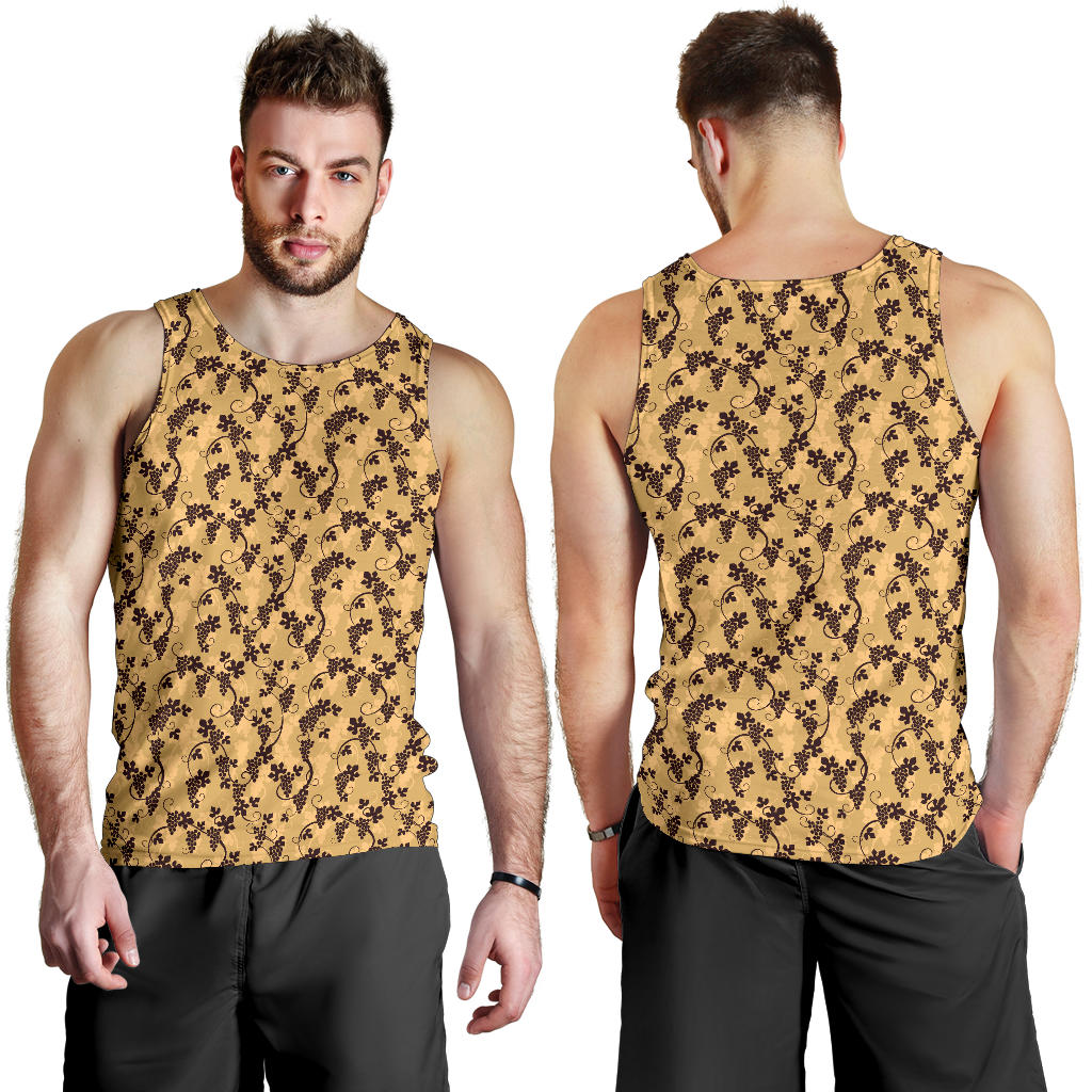 Wine Grape Design Print Men Tank Top
