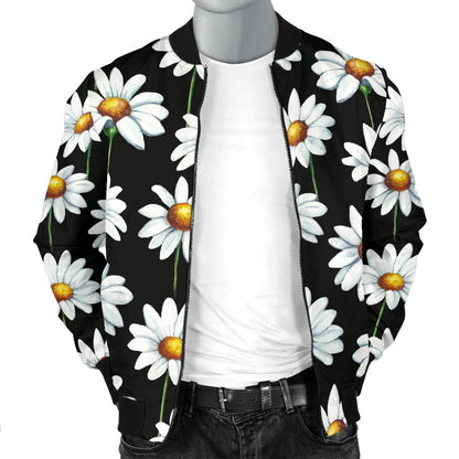 Daisy Print Pattern Men Bomber Jacket
