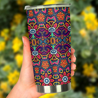 Ethnic Flower Style Print Pattern Tumbler