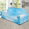 Geometric Blue Pattern Print Design 01 Sofa Slipcover