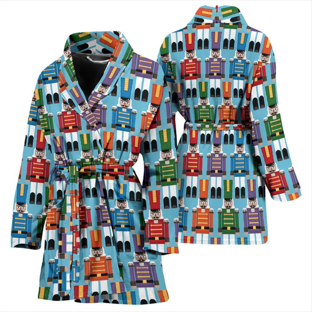 Nutcracker Pattern Print Design A02 Women Bathrobe