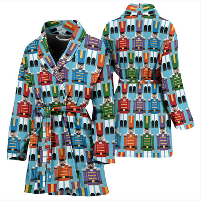 Nutcracker Pattern Print Design A02 Women Bathrobe
