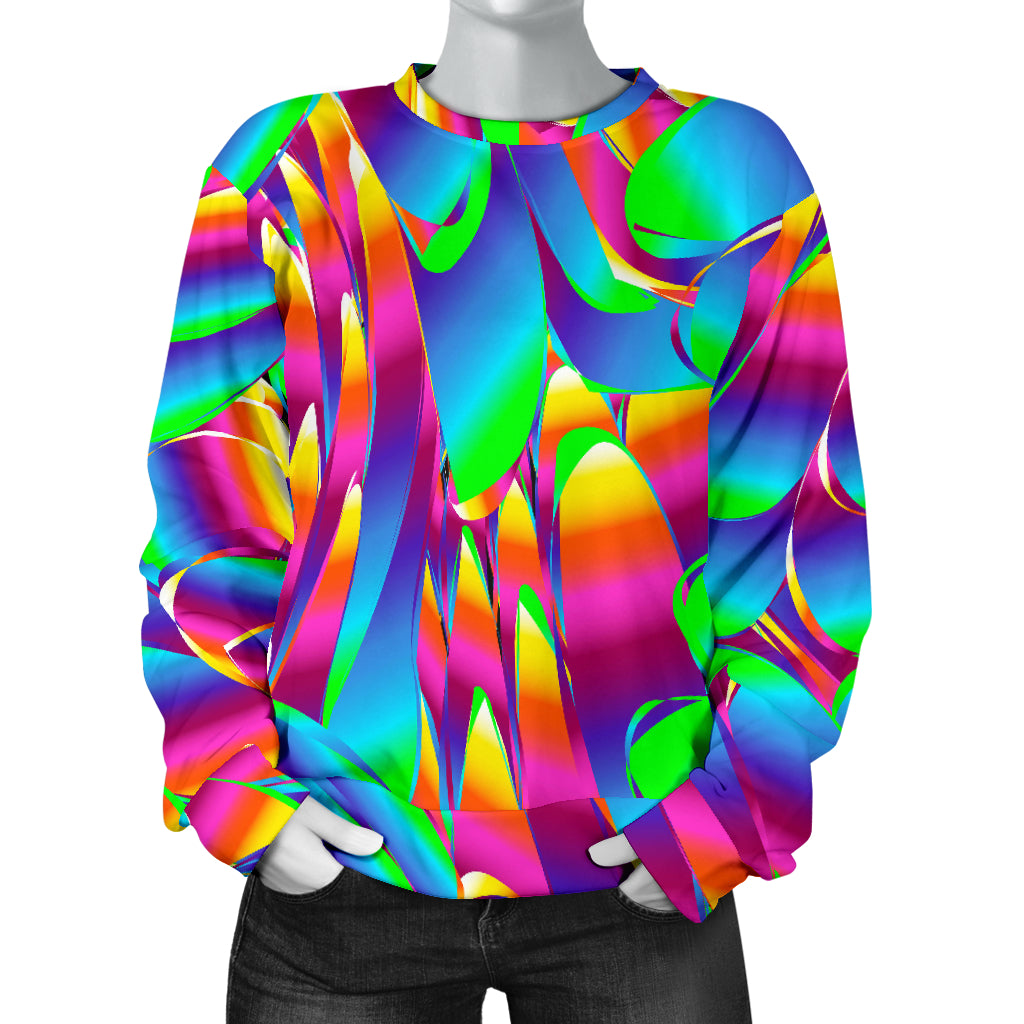Psychedelic Trippy Pattern Women Long Sleeve Sweatshirt