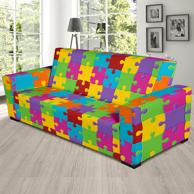 Autism Awareness Pattern Print Design 02 Sofa Slipcover