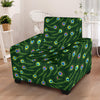 Peacock Feather Green Design Print Armchair Slipcover